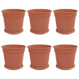 Vasi per Piante 6 pcs Rosso Mattone  19 x 16 cm Plastica