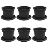 Vasi per Piante 6 pcs Nero  12,5 x 10 cm Plastica