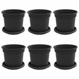 Vasi per Piante 6 pcs Nero  15 x 12 cm Plastica