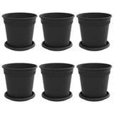 Vasi per Piante 6 pcs Nero  17 x 14 cm Plastica