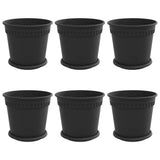 Vasi per Piante 6 pcs Nero  19 x 16 cm Plastica