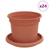 Vasi per Piante 24 pcs Rosso Mattone  12,5 x 10 cm Plastica