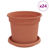 Vasi per Piante 24 pcs Rosso Mattone  15 x 12 cm Plastica