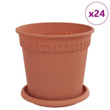 Vasi per Piante 24 pcs Rosso Mattone  17 x 14 cm Plastica