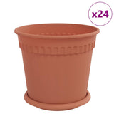 Vasi per Piante 24 pcs Rosso Mattone  19 x 16 cm Plastica
