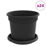 Vasi per Piante 24 pcs Nero  15 x 12 cm Plastica