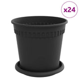 Vasi per Piante 24 pcs Nero  17 x 14 cm Plastica