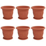 Vasi per Piante 6 pcs Rosso Mattone  26 x 21.5 cm Plastica