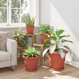 Vasi per Piante 6 pcs Rosso Mattone  30 x 25 cm Plastica