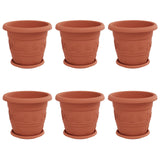 Vasi per Piante 6 pcs Rosso Mattone  30 x 25 cm Plastica