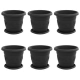 Vasi per Piante 6 pcs Nero  22 x 18 cm Plastica