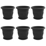 Vasi per Piante 6 pcs Nero  30 x 25 cm Plastica