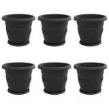 Vasi per Piante 6 pcs Nero  34 x 28 cm Plastica
