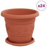 Vasi per Piante 24 pcs Rosso Mattone  22 x 18 cm Plastica