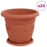 Vasi per Piante 24 pcs Rosso Mattone  26 x 21.5 cm Plastica