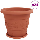 Vasi per Piante 24 pcs Rosso Mattone  39 x 32 cm Plastica