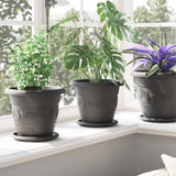 Vasi per Piante 24 pcs Nero  22 x 18 cm Plastica