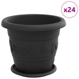 Vasi per Piante 24 pcs Nero  26 x 21.5 cm Plastica