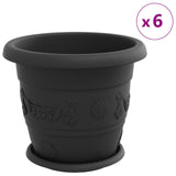 Vasi per Piante 24 pcs Nero  30 x 25 cm Plastica