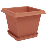Vasi per Piante 6 pcs Rosso Mattone 20 x 20 x 16 cm Plastica