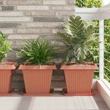 Vasi per Piante 6 pcs Rosso Mattone 38 x 38 x 30 cm Plastica