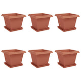 Vasi per Piante 6 pcs Rosso Mattone 43 x 43 x 33,5 cm Plastica