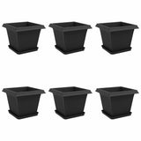Vasi per Piante 6 pcs Nero 33 x 33 x 26 cm Plastica