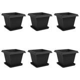 Vasi per Piante 6 pcs Nero 38 x 38 x 30 cm Plastica