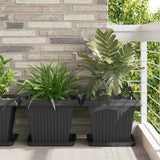 Vasi per Piante 6 pcs Nero 43 x 43 x 33,5 cm Plastica