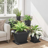 Vasi per Piante 6 pcs Nero 43 x 43 x 33,5 cm Plastica