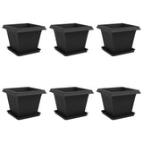 Vasi per Piante 6 pcs Nero 43 x 43 x 33,5 cm Plastica