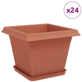 Vasi per Piante 24 pcs Rosso Mattone 28,5 x 28,5 x 22 cm