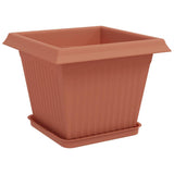 Vasi per Piante 24 pcs Rosso Mattone 28,5 x 28,5 x 22 cm