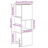 Mobile angolare Rovere Sonoma 25,5x25x80cm Legno truciolato