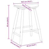Sedie da pranzo 2 pcs Bianco 46 x 37 x 63 cm