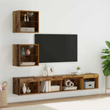 Unità a muro per TV con LED con led 5 pcs Legno vecchio