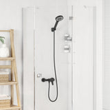 Set di doccia con soffione Nero G 1 / 2 pollici Ottone