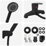 Set di doccia con soffione Nero G 1 / 2 pollici
