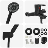 Set di doccia con soffione Nero G 1 / 2 pollici