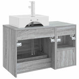 Set di mobili per il bagno 2 pcs Sonoma grigio