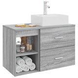 Set di mobili per il bagno 2 pcs Sonoma grigio