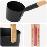 Set Secchio Sauna 4 pcs Nero 8.5 x 8 x 4.5 cm Alluminio