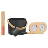 Set Secchio Sauna 4 pcs Nero 8.5 x 8 x 4.5 cm Alluminio