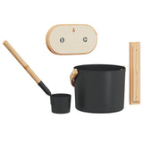 Set Secchio Sauna 4 pcs Nero 8.5 x 8 x 4.5 cm Alluminio