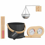 Set Secchio Sauna 5 pcs Nero 8.5 x 8 x 4.5 cm Alluminio