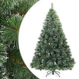 Albero di Natale Artificiale Snodato Foderato di Neve Verde