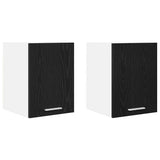Armadio pensile 2 pcs Rovere Nero e Bianco 30 x 31 x 40 cm
