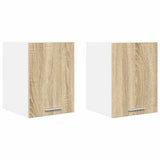 Armadio pensile con porta Riga 2 pcs Quercia Sonoma e Bianca