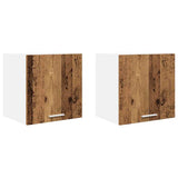 Armadio pensile 2 pcs Legno Antico e Bianco 40 x 31 x 40 cm