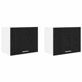 Armadio pensile 2 pcs Rovere Nero e Bianco 50 x 31 x 40 cm